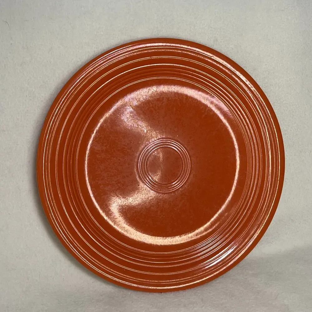 Vintage Fiestaware Orange Plate Fiesta ￼9.25” Glaze Flaw. See Description